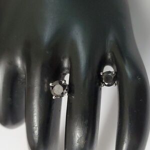 Watch Video / Rare 2 Cttw Black Diamond Sterling Silver 925 Earrings
